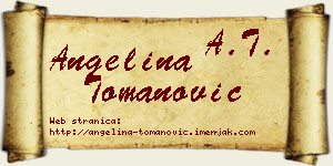 Angelina Tomanović vizit kartica